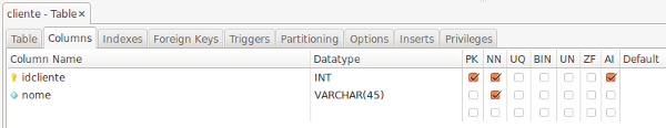 MySQL Workbench new column