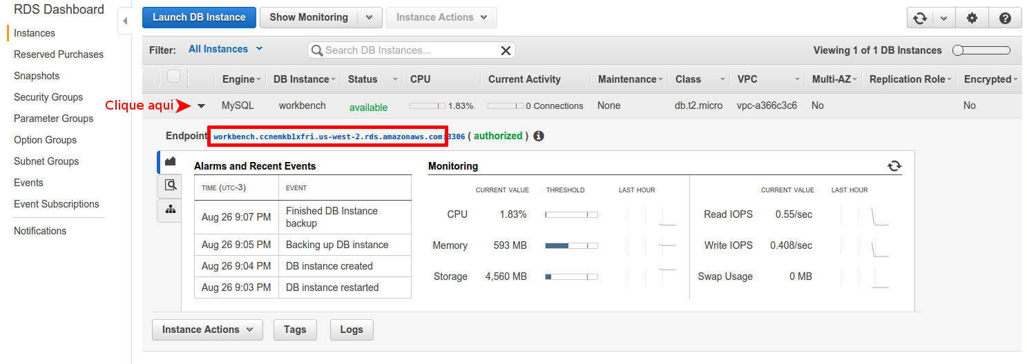 aws rds endpoint